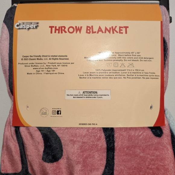 Casper the Friendly Ghost Throw Blanker Size 45IN × 60IN Brand New with tag - Picture 4 of 4